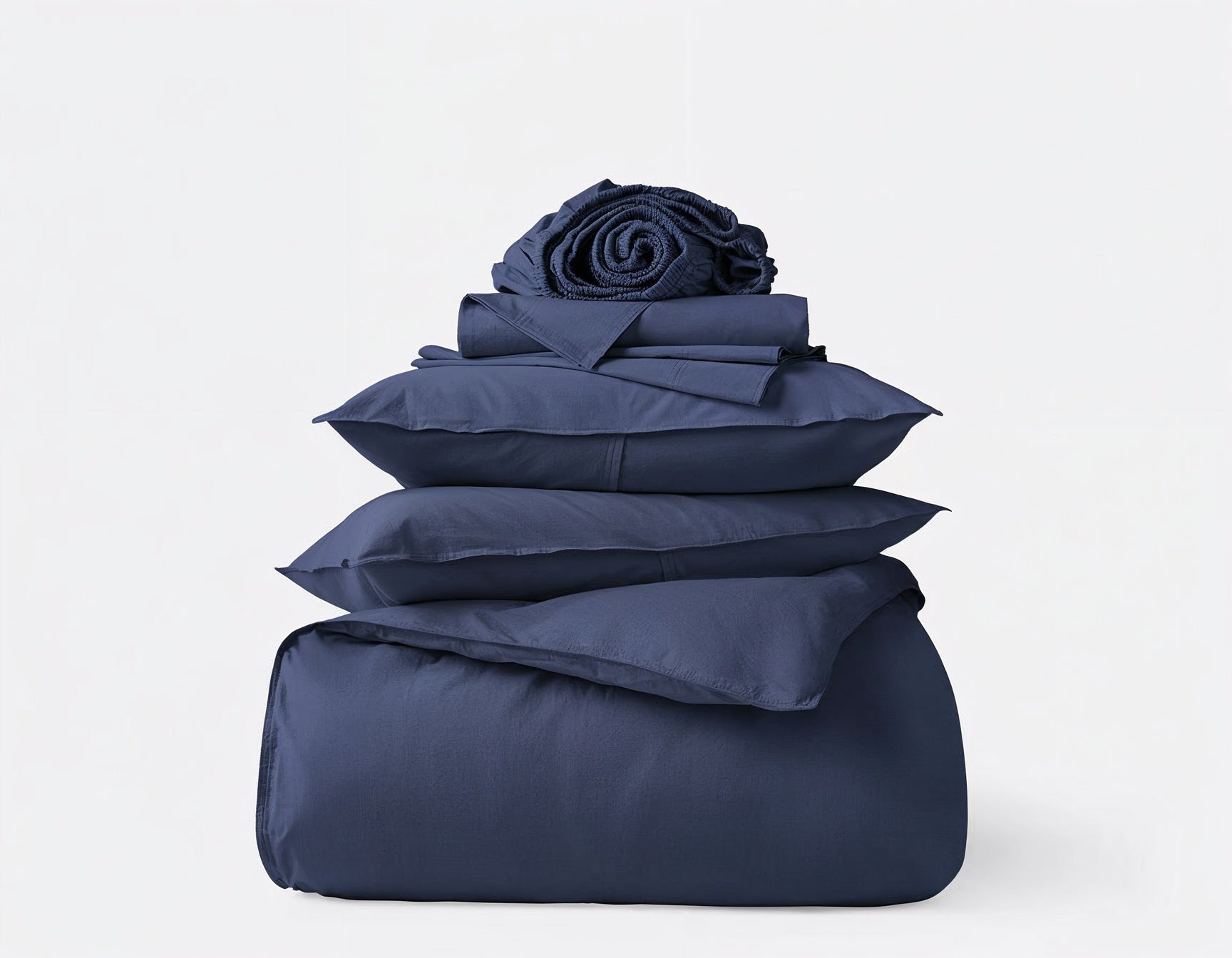 Blue Organic Percale Bedding Set