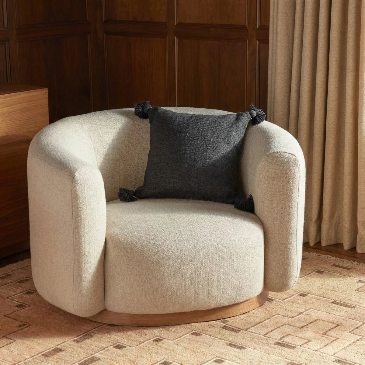 Pom Pom Pillow Cover - Blue Oasis