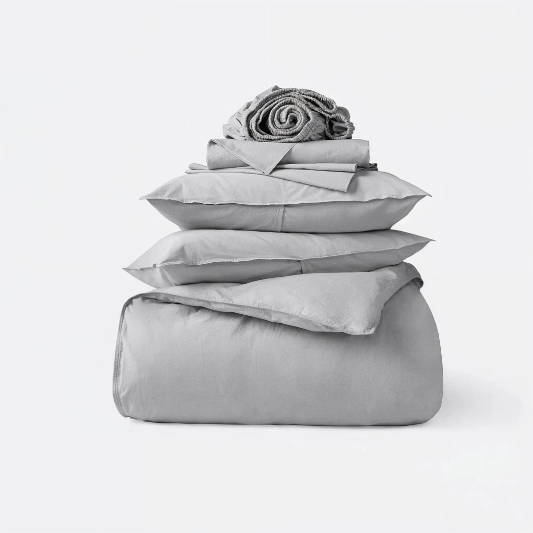 Cotton Percale Bed Set - Cannoli Cream