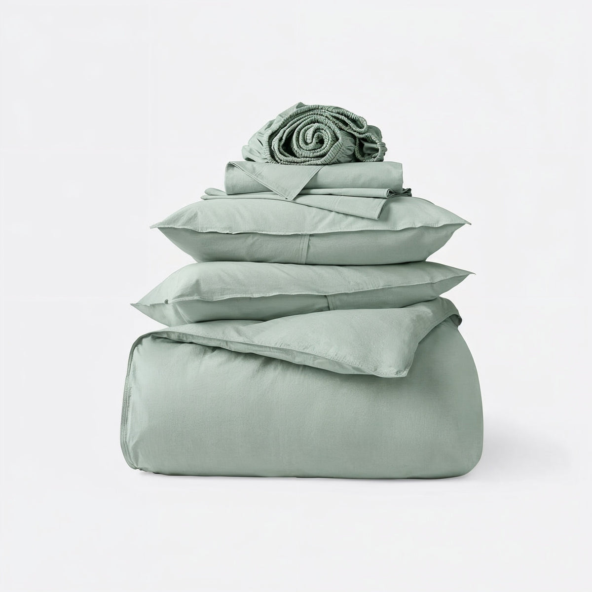 Green Organic Percale Bedding Set