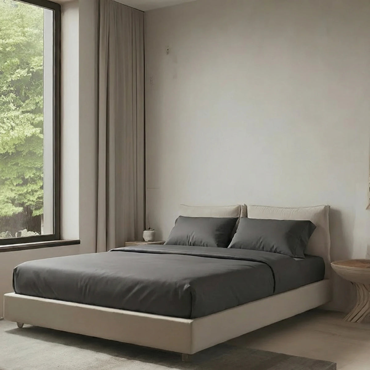 Organic Sateen Duvet Cover - Iron Gate