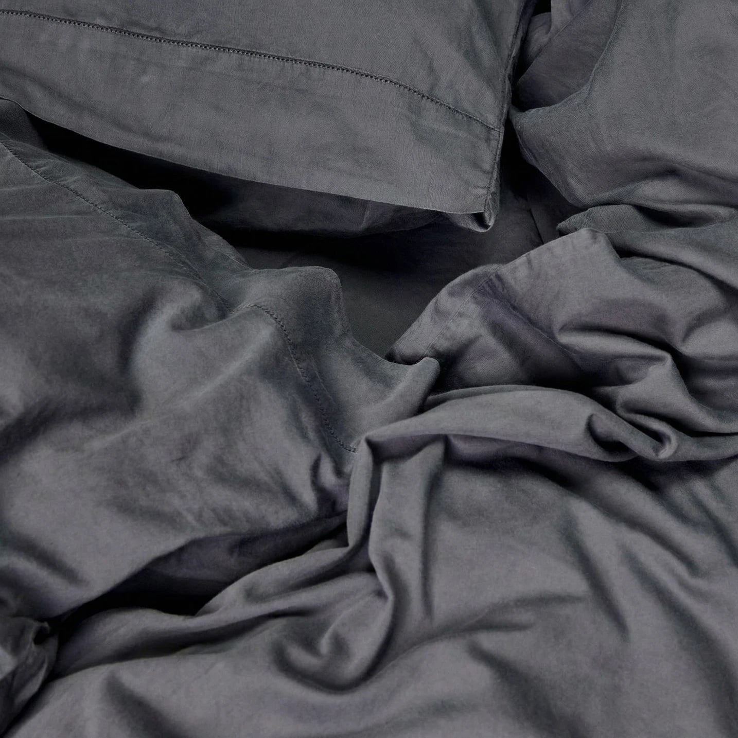 Organic Sateen Duvet Cover - Iron Gate