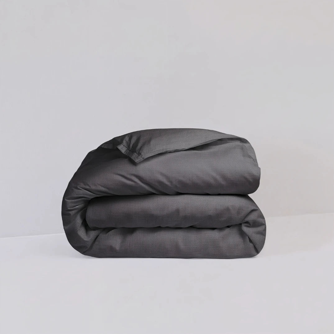 Grey Organic Sateen Duvet Cover