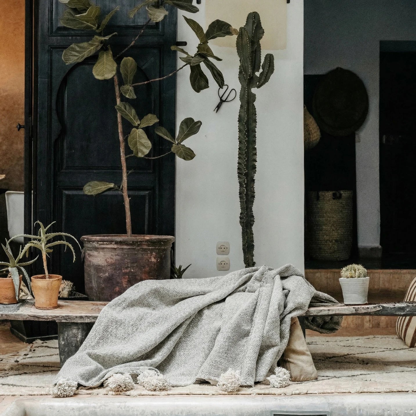 Moroccan Pom Pom Blanket