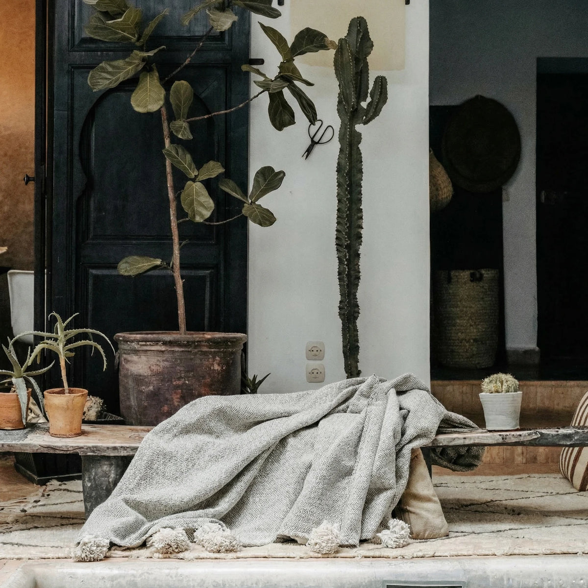 Moroccan Pom Pom Blanket