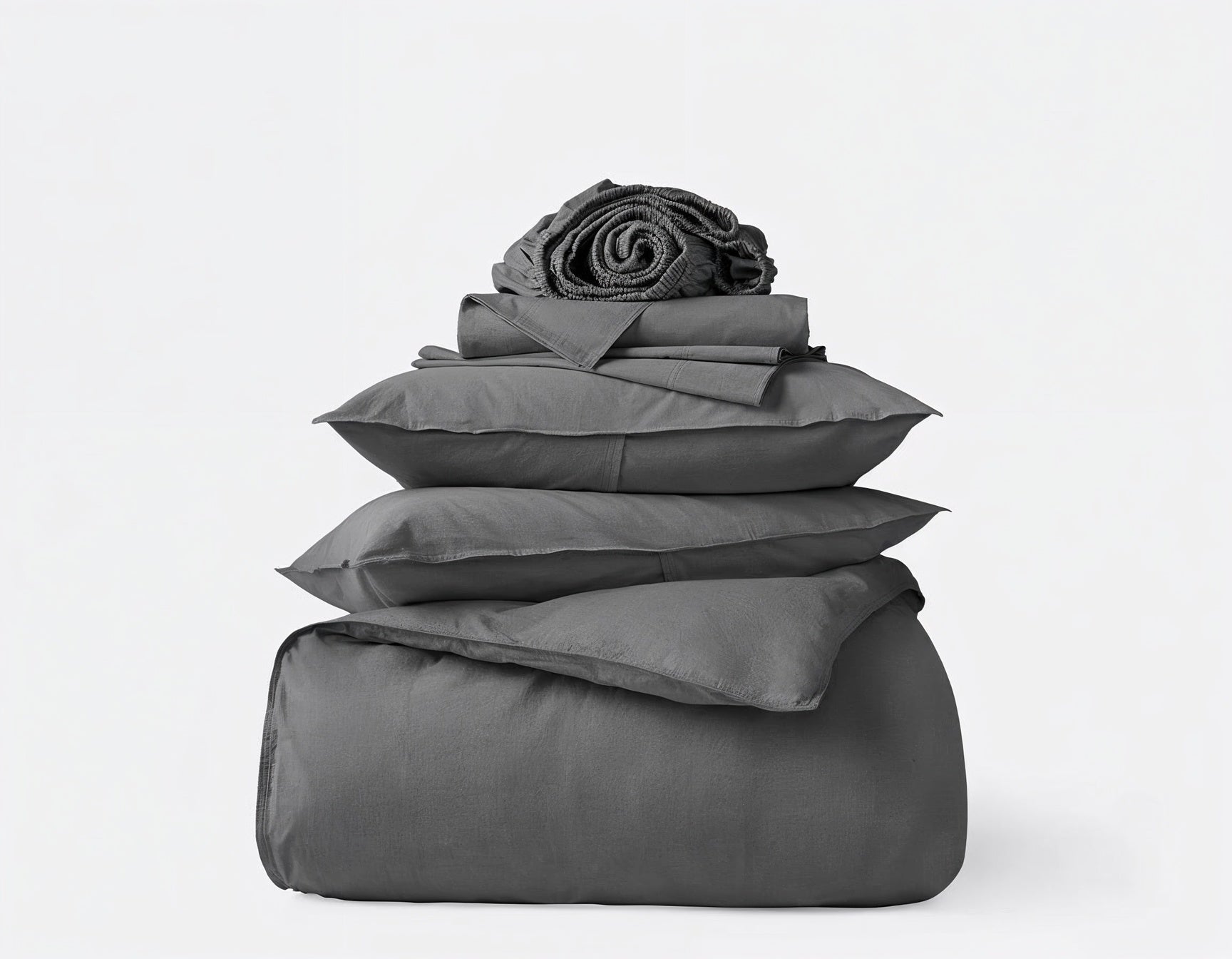 Organic Cotton Percale Bedding Set - Rustic Grey