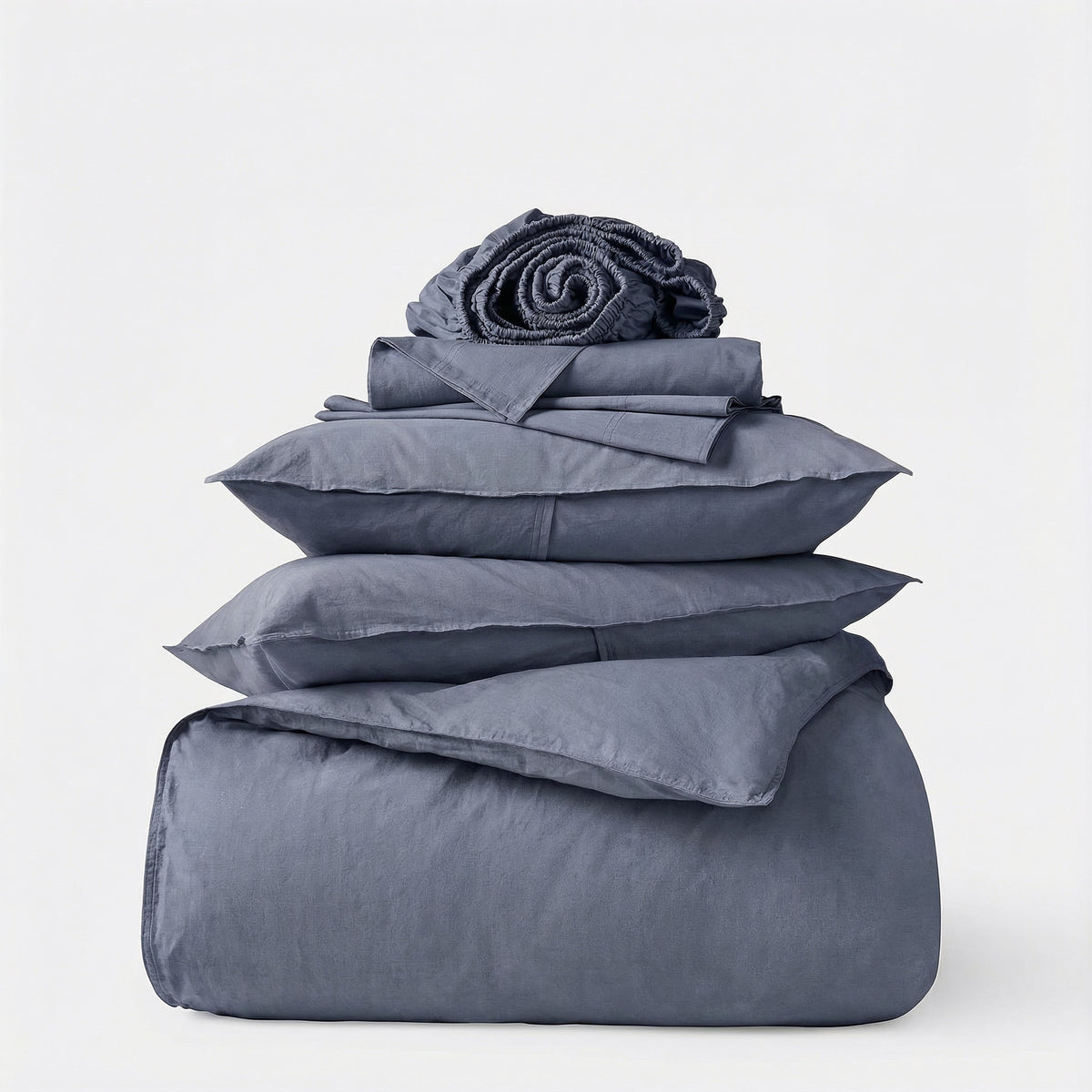 Organic Cotton Percale Bedding Set - Rustic Grey