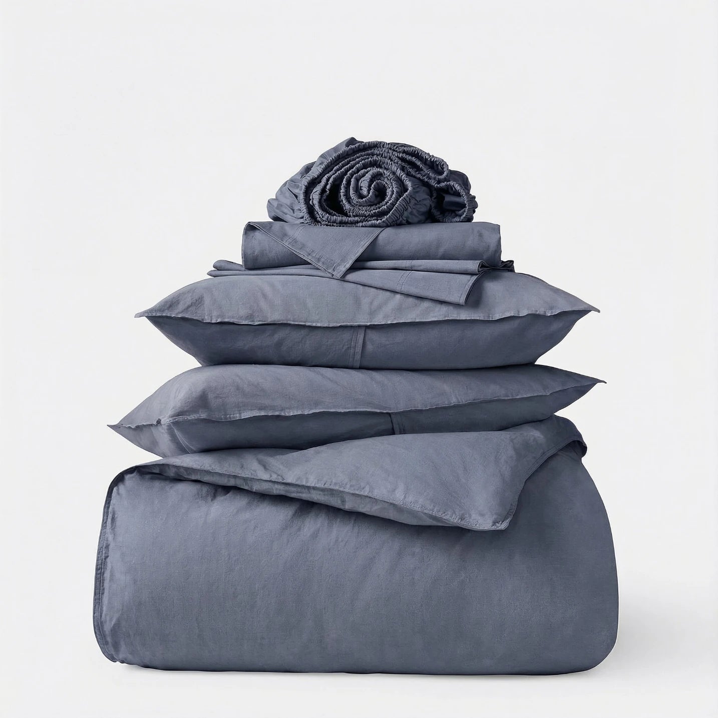 Cotton Percale Bed Set - grey