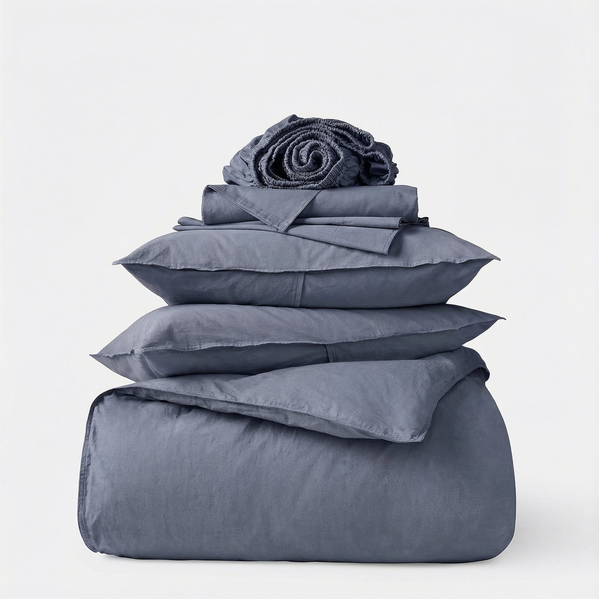 Organic Cotton Percale Bedding Set - Rustic Grey