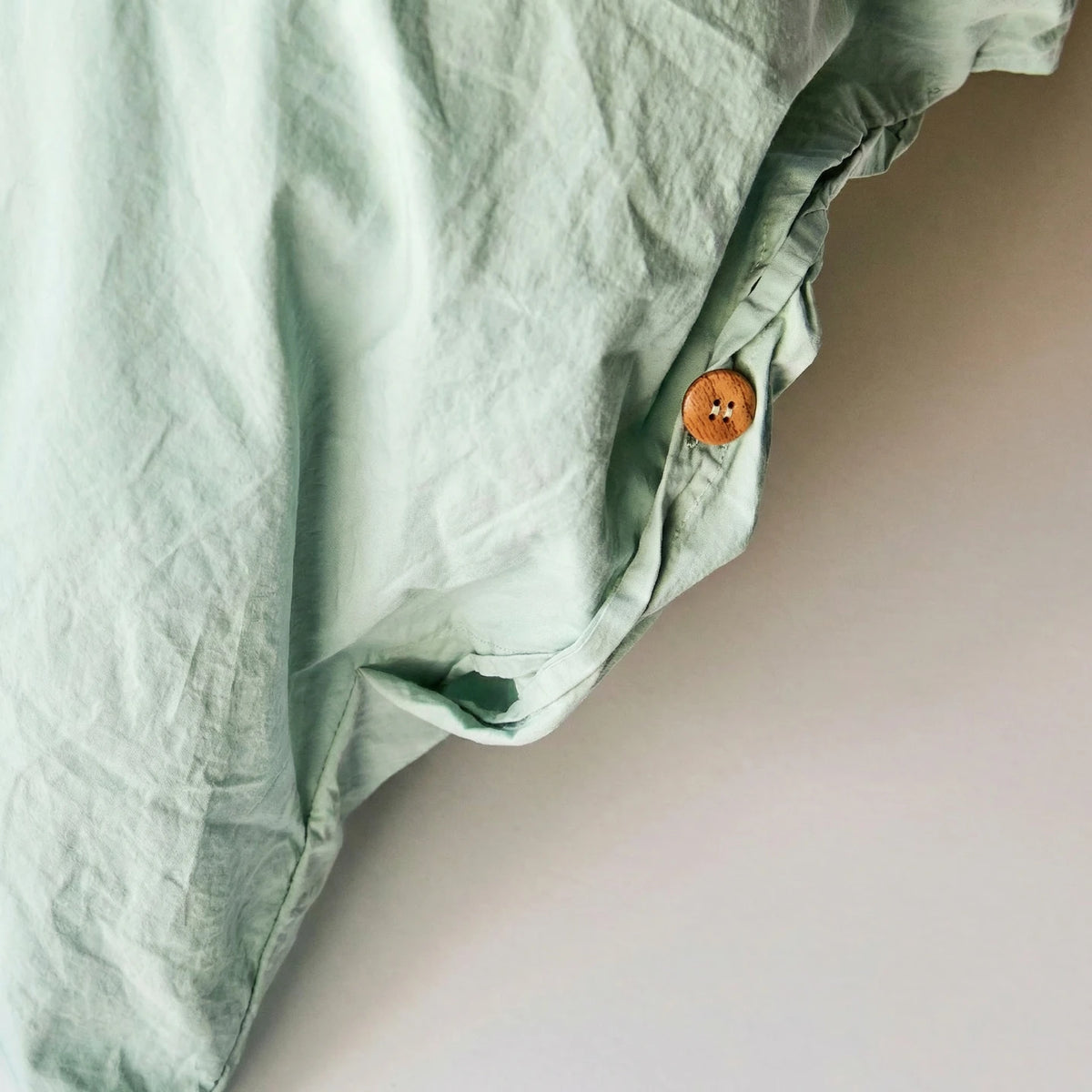 Organic Percale Duvet Cover - Frosty Green