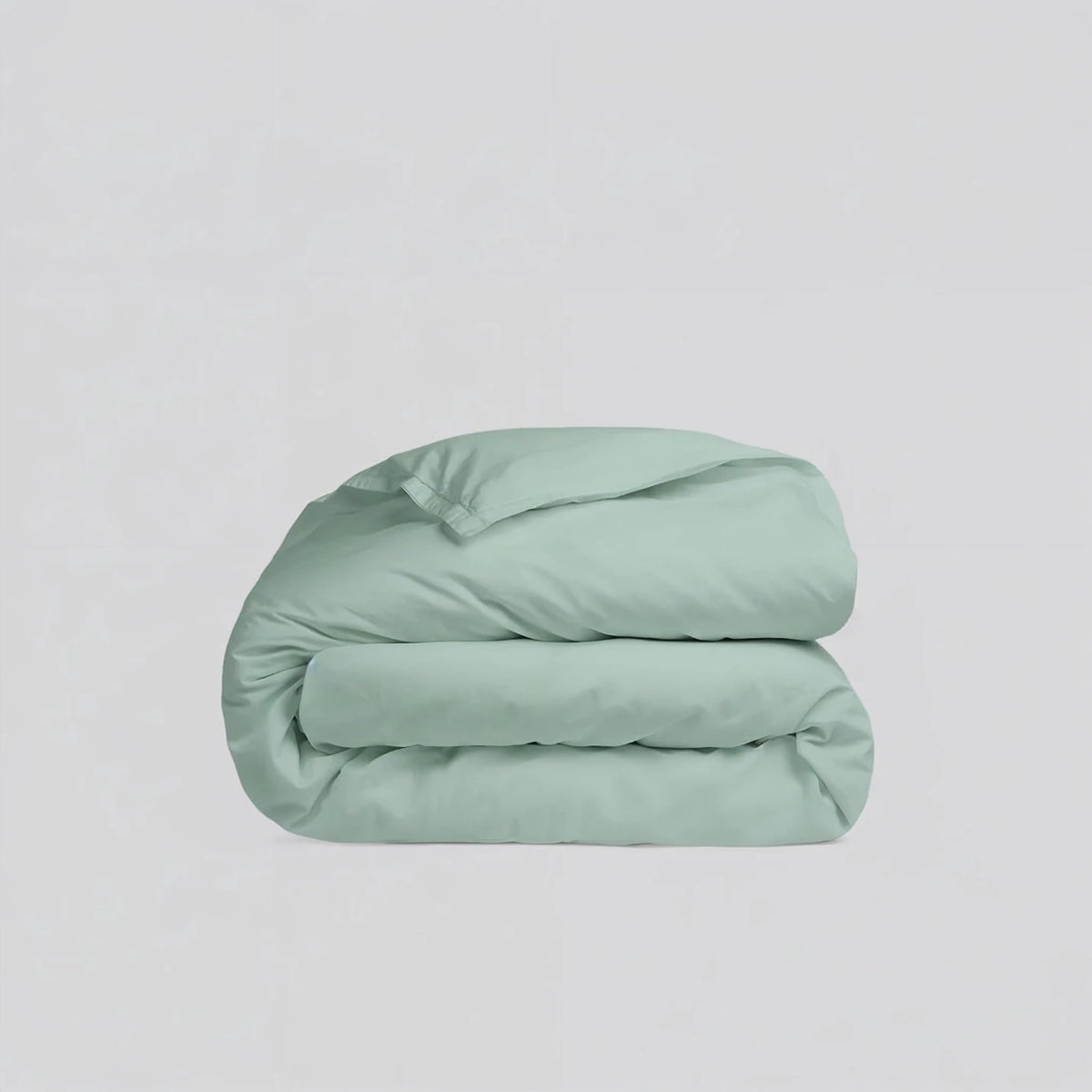 green organic percale duvet cover