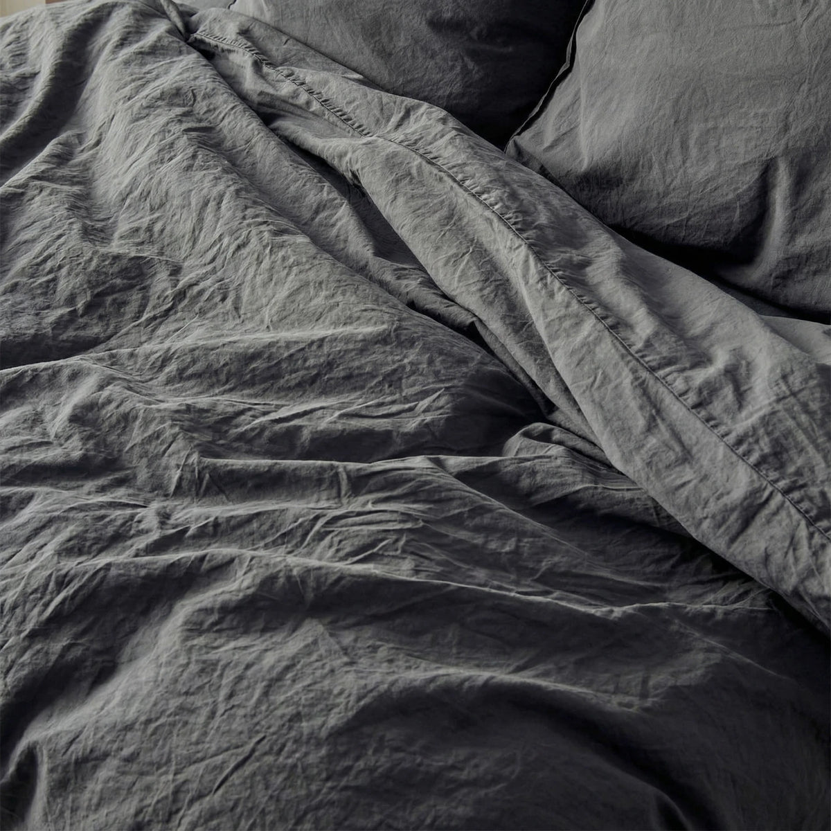 Organic Percale Duvet Cover - Rustic Grey