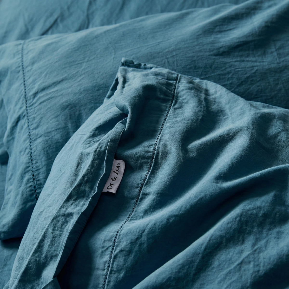 Organic Sateen Duvet Cover - Aegean Blue