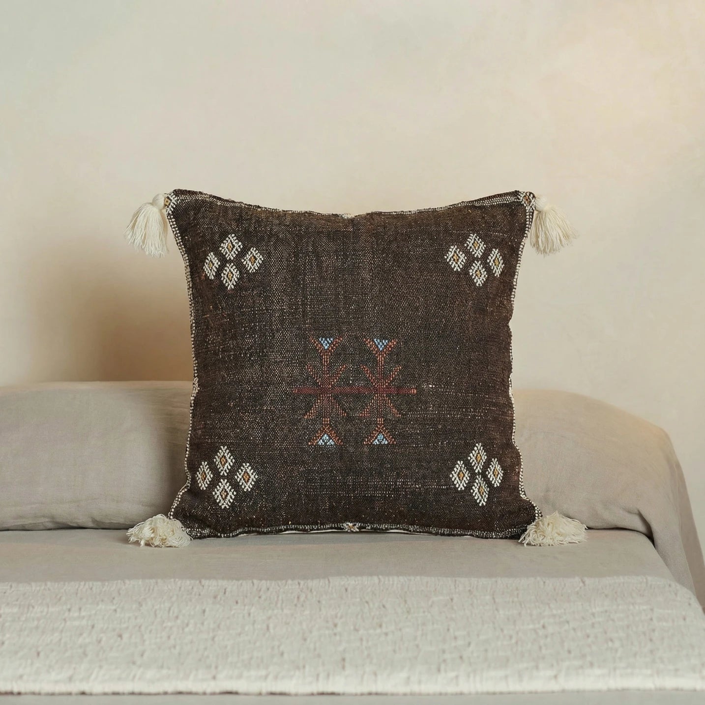 Princess Sabra Cactus Silk Pillow Cover - Brown