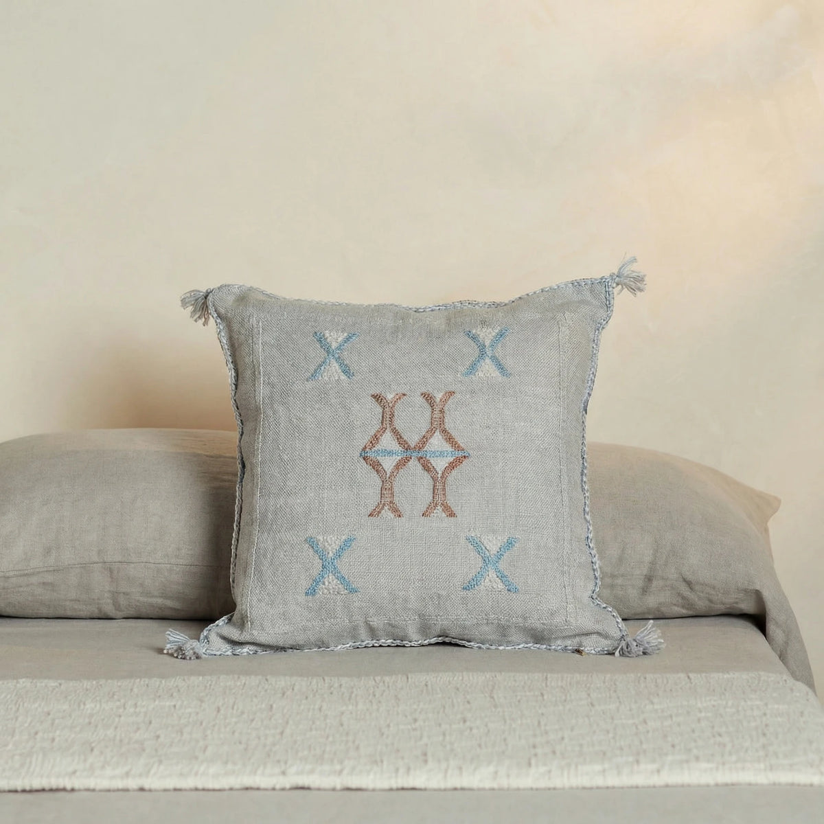 Princess Sabra Cactus Silk Pillow Cover - Light Blue