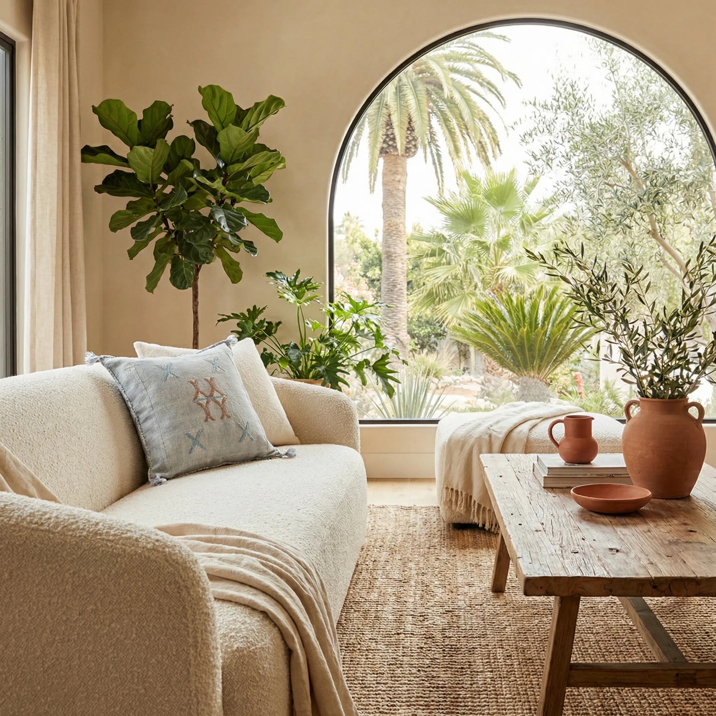 Princess Sabra Cactus Silk Pillow Cover - Light Blue