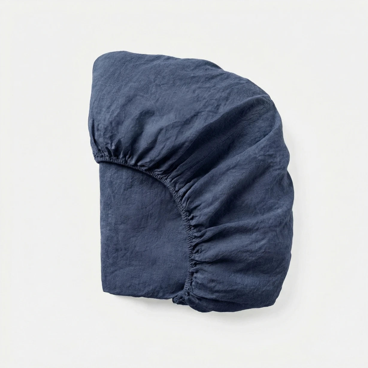 Stonewashed Linen Fitted Sheet - Navy Blue