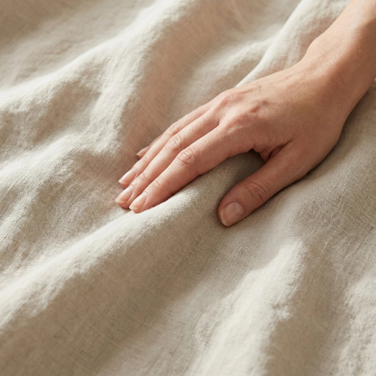 Stonewashed Linen Flat Sheet - Sand