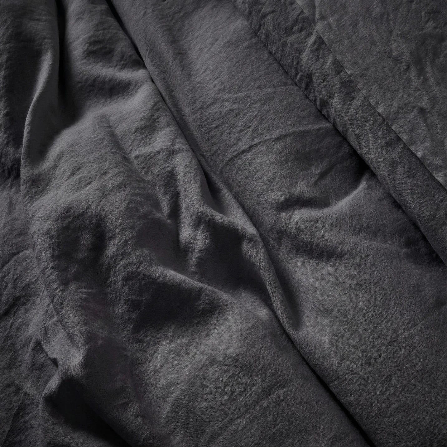 Stonewashed Linen Pillowcase - Charcoal