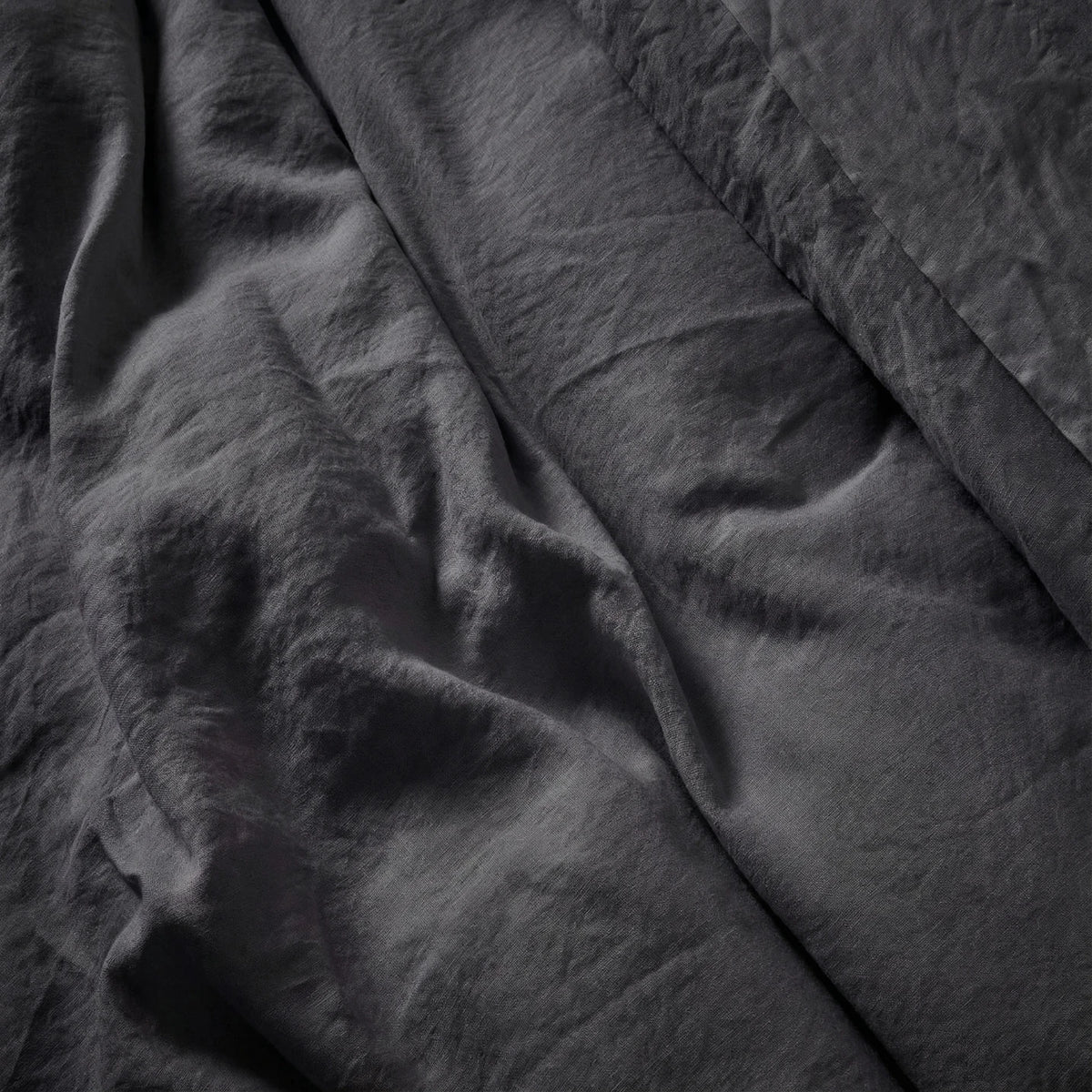 Stonewashed Linen Pillowcase - Charcoal
