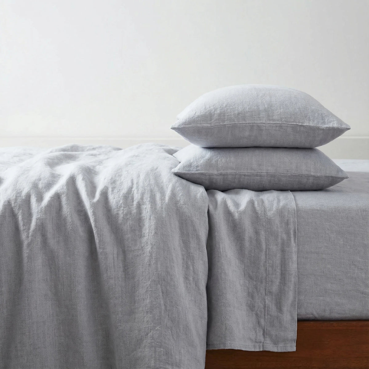 Stonewashed Linen Pillowcase - Light Grey