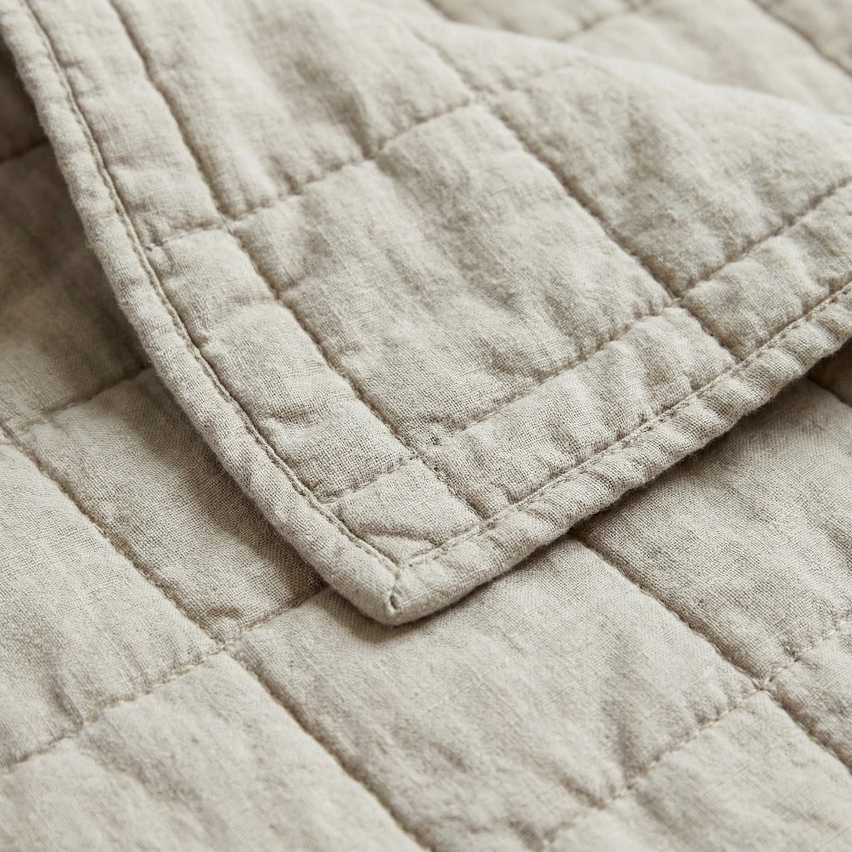Stonewashed Linen Quilt - Sand