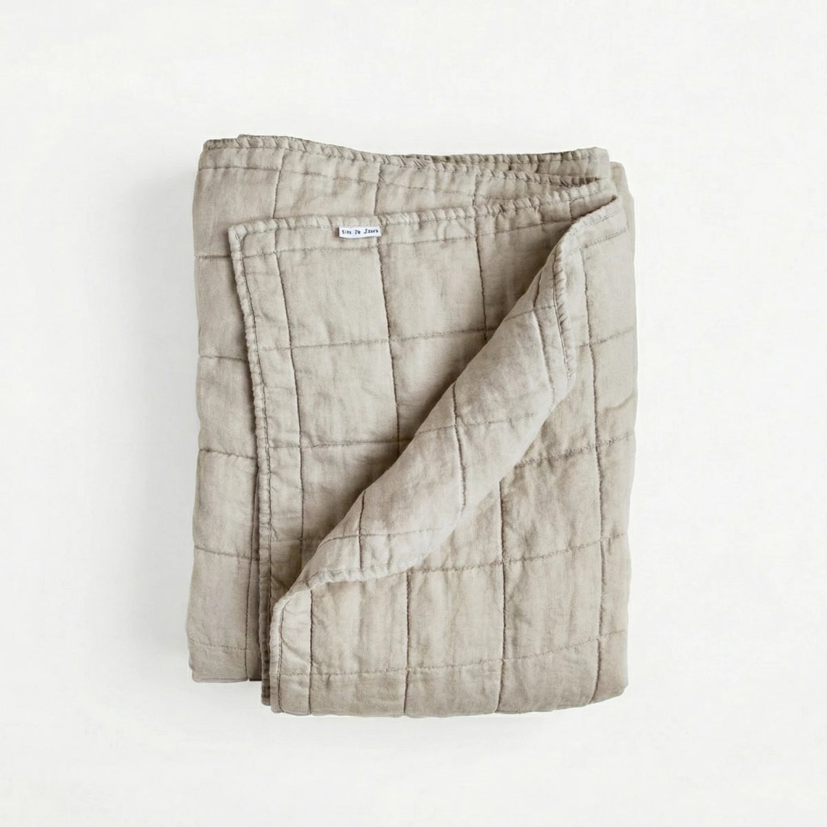Stonewashed Linen Quilt - Sand