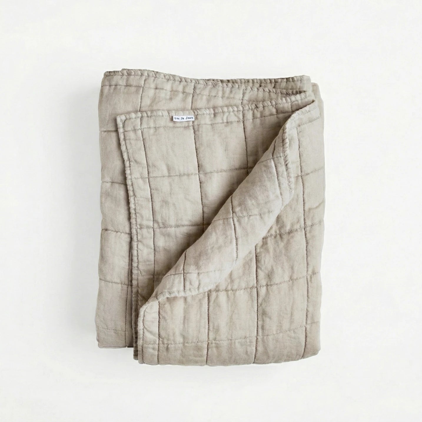 Stonewashed Linen Quilt - Sand