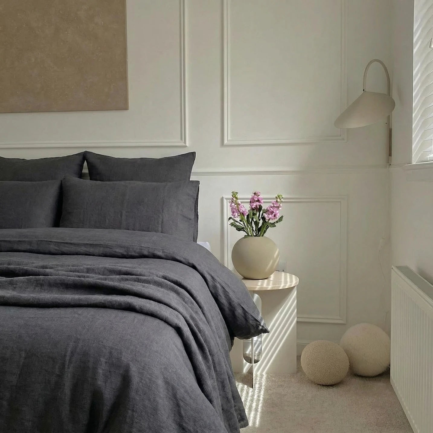 Stonewashed Linen Duvet Cover - Charcoal