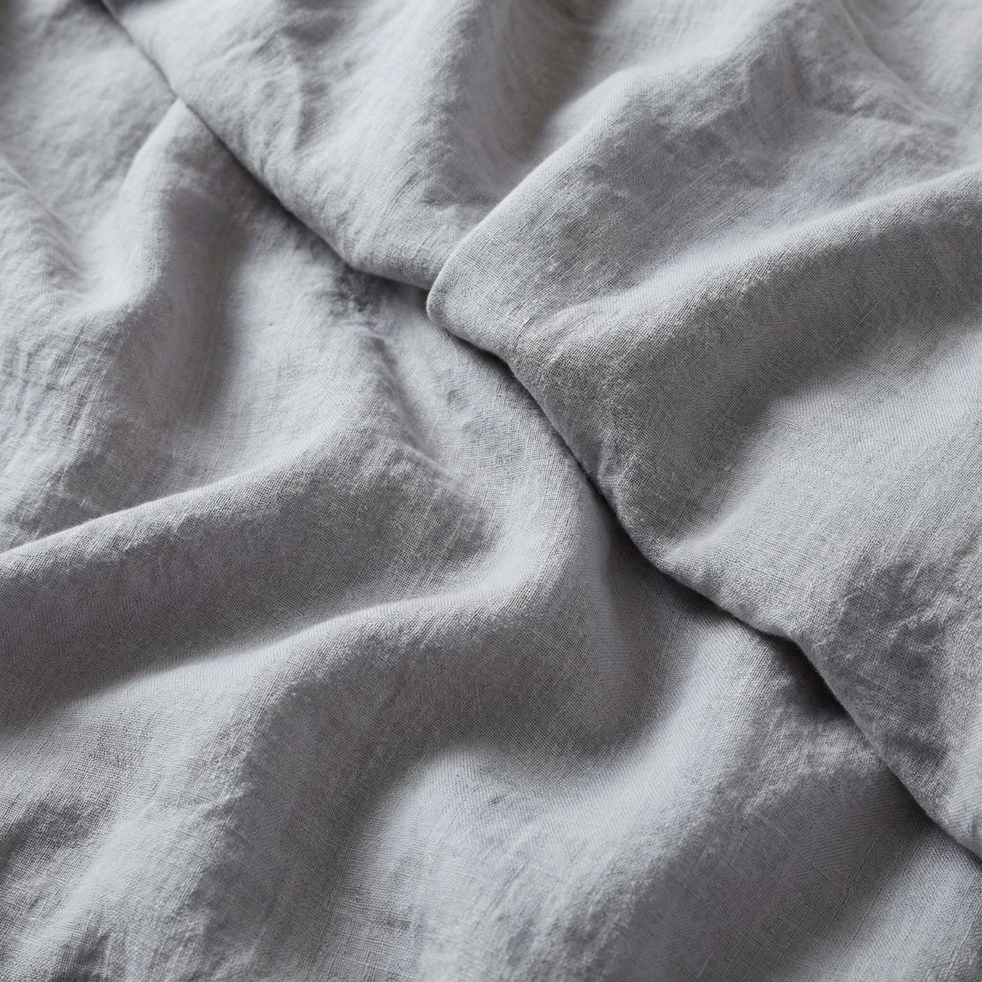 Stonewashed Linen Duvet Cover - Light Grey