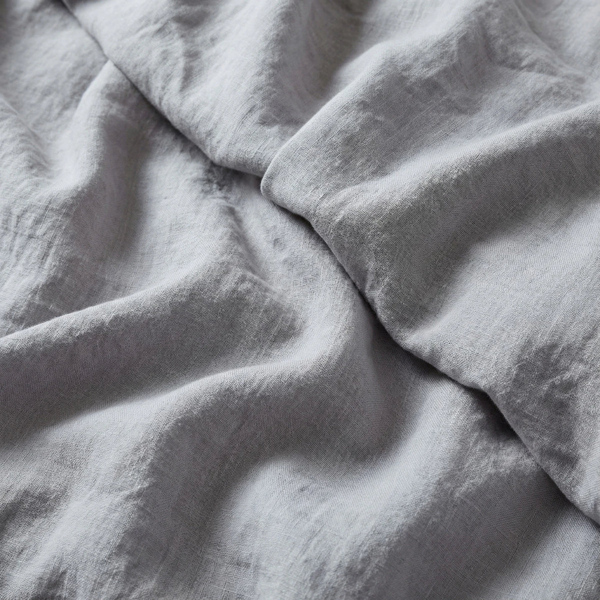 Stonewashed Linen Duvet Cover - Light Grey