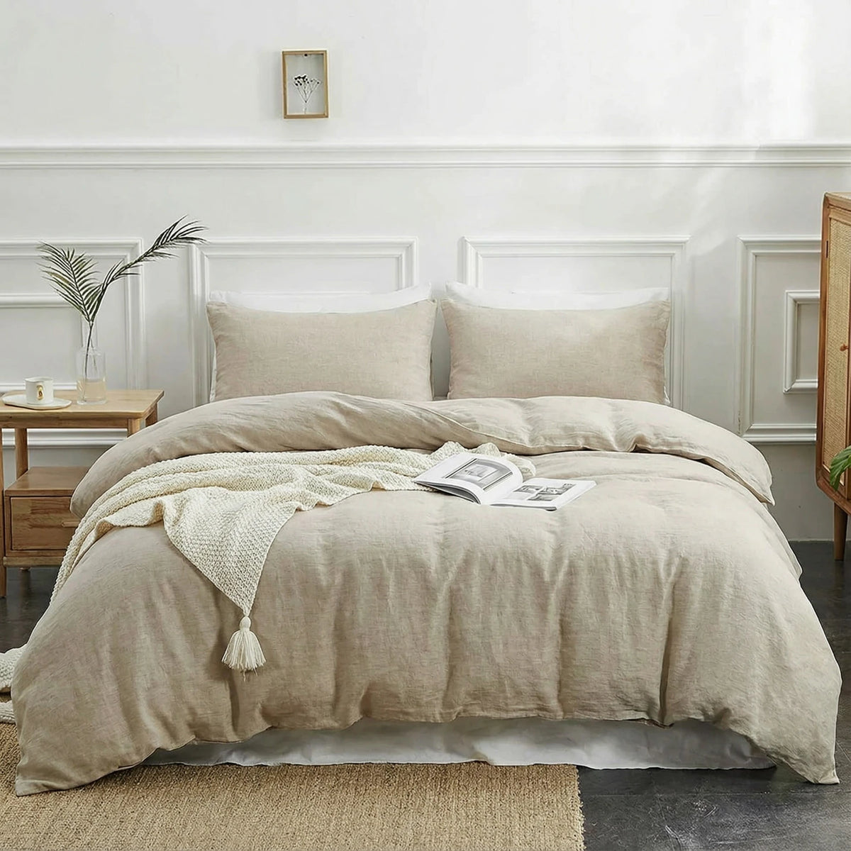 Stonewashed Linen Duvet Cover - Sand