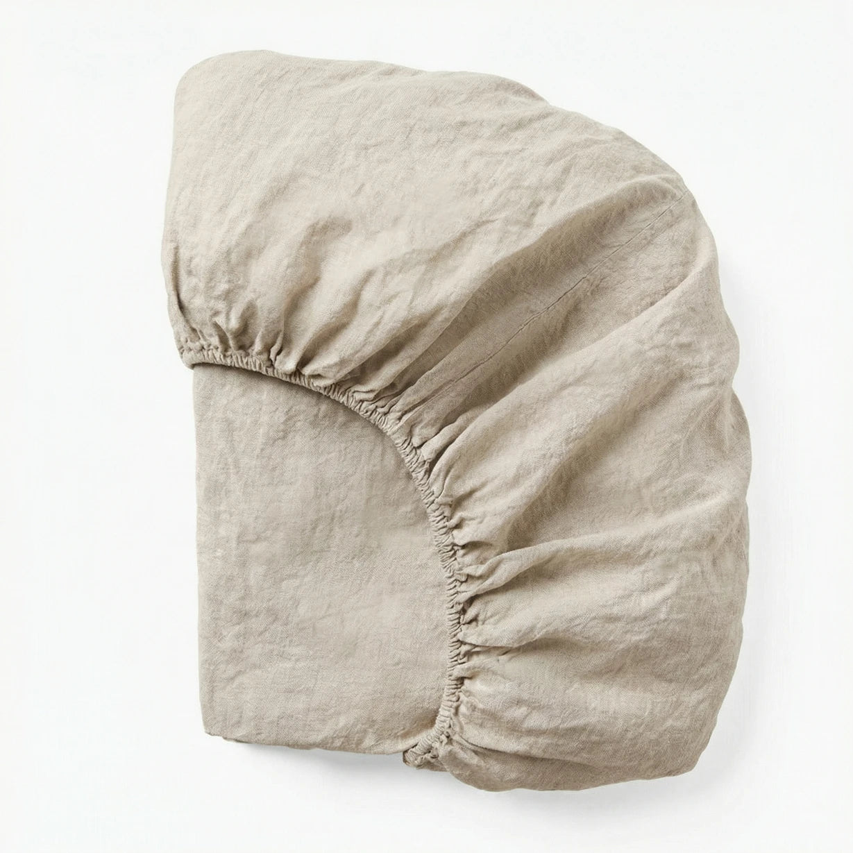 Stonewashed Linen Fitted Sheet - Sand