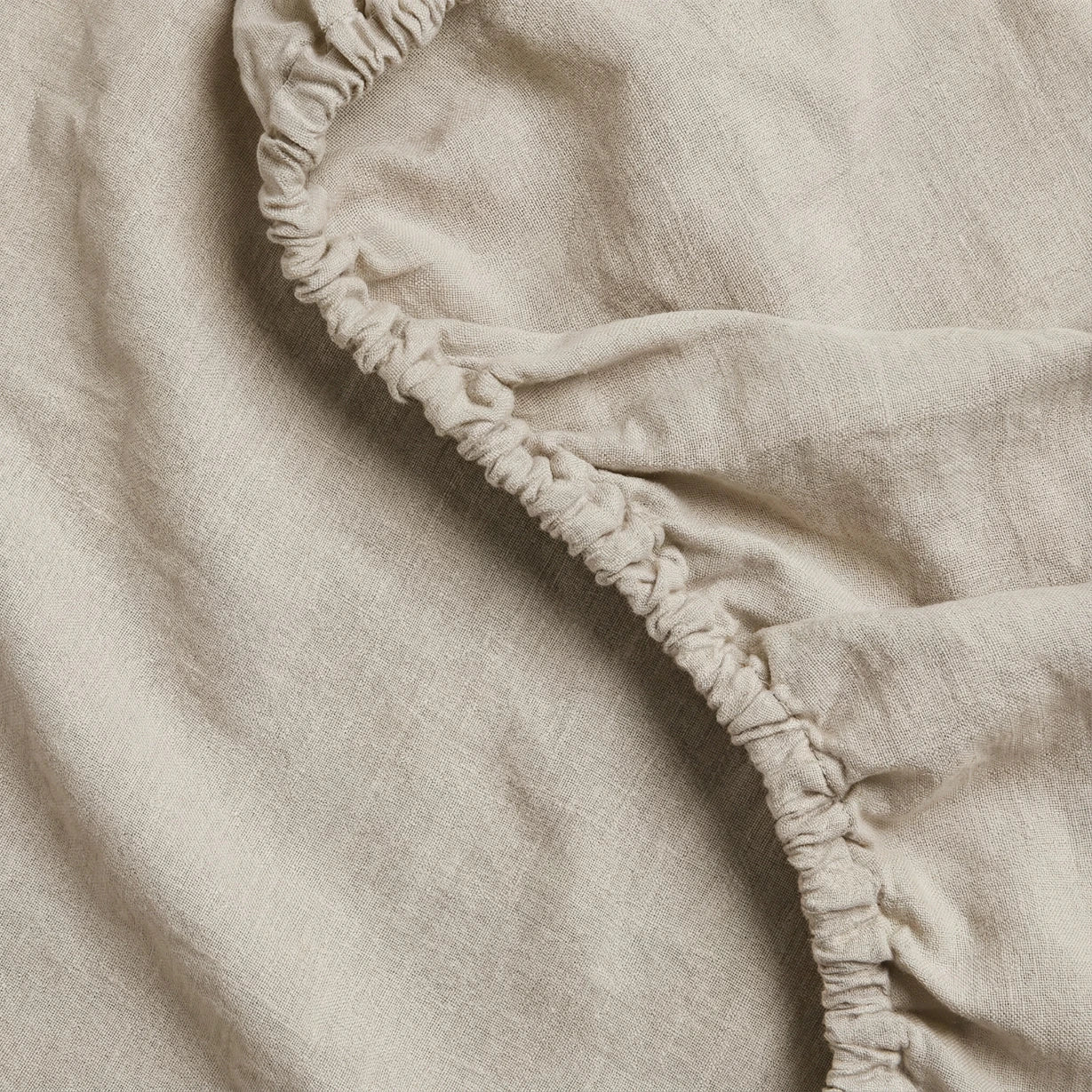 Stonewashed Linen Fitted Sheet - Sand
