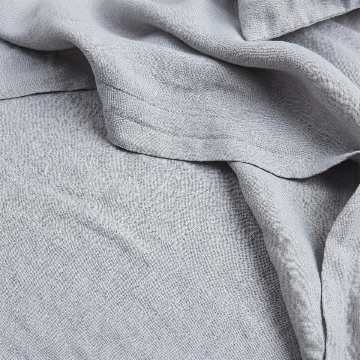 Stonewashed Linen Flat Sheet - Light Grey