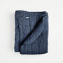 Stonewashed Linen Quilt - Navy Blue