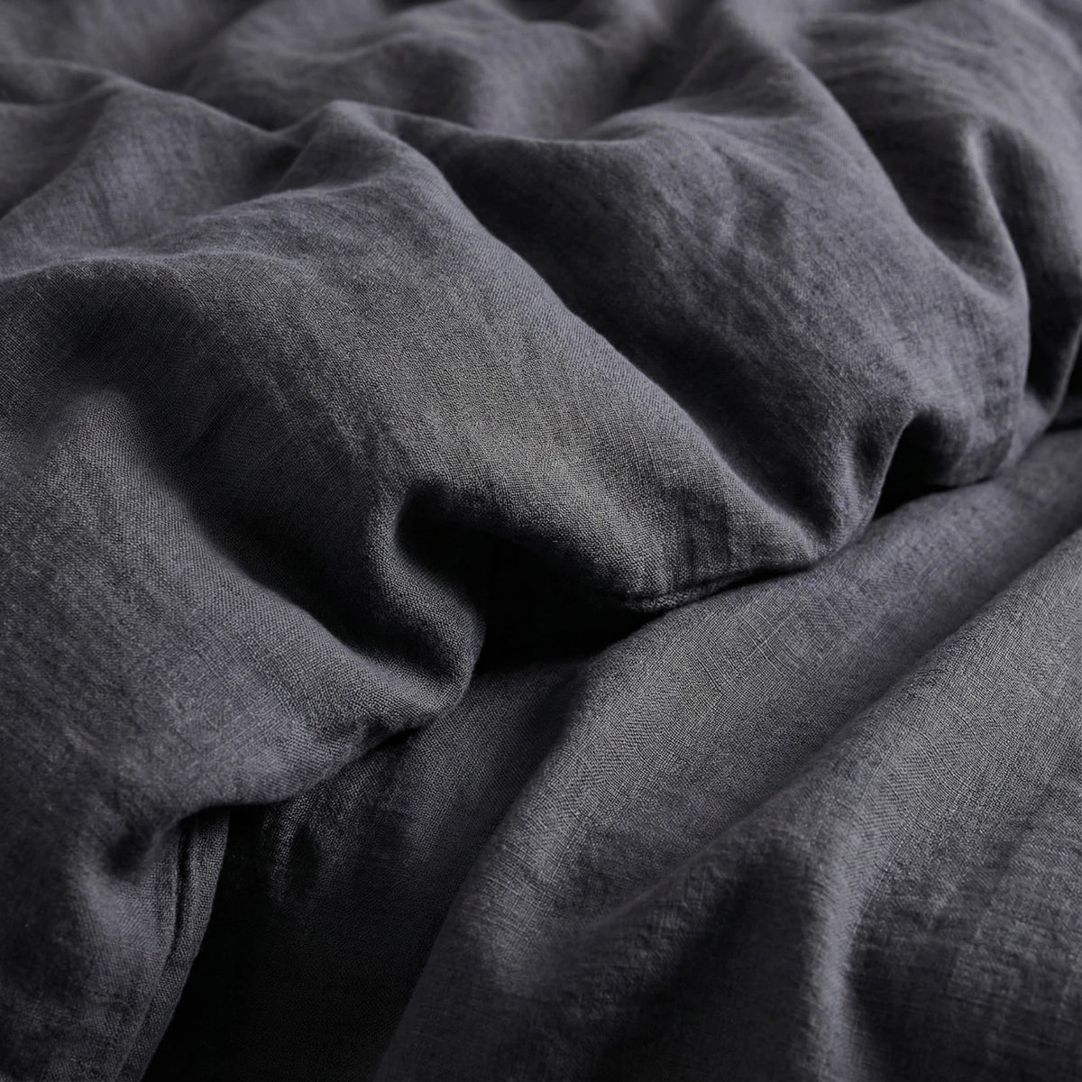 Stonewashed Linen Sheet Set - Charcoal