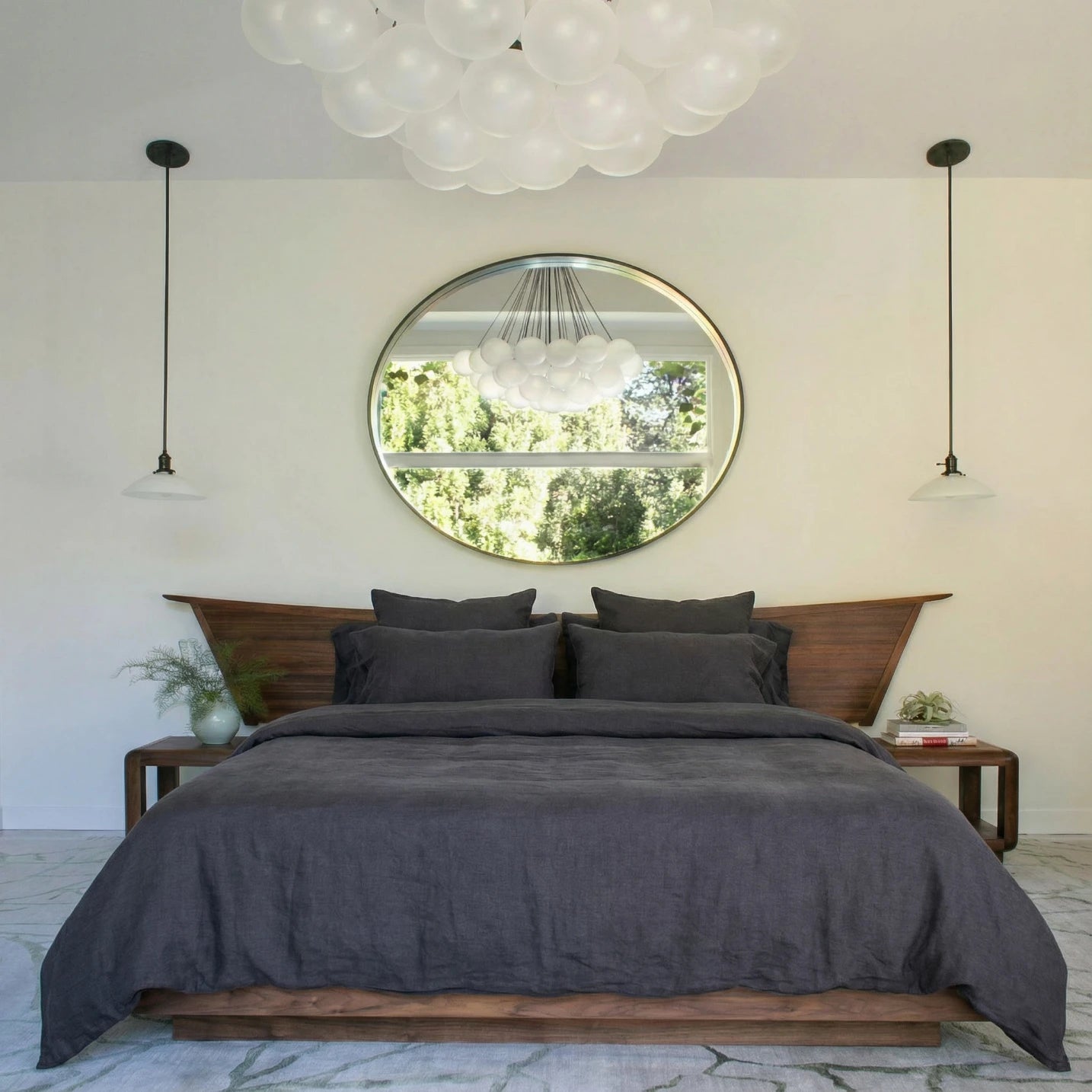 Stonewashed Linen Bed Set - Charcoal