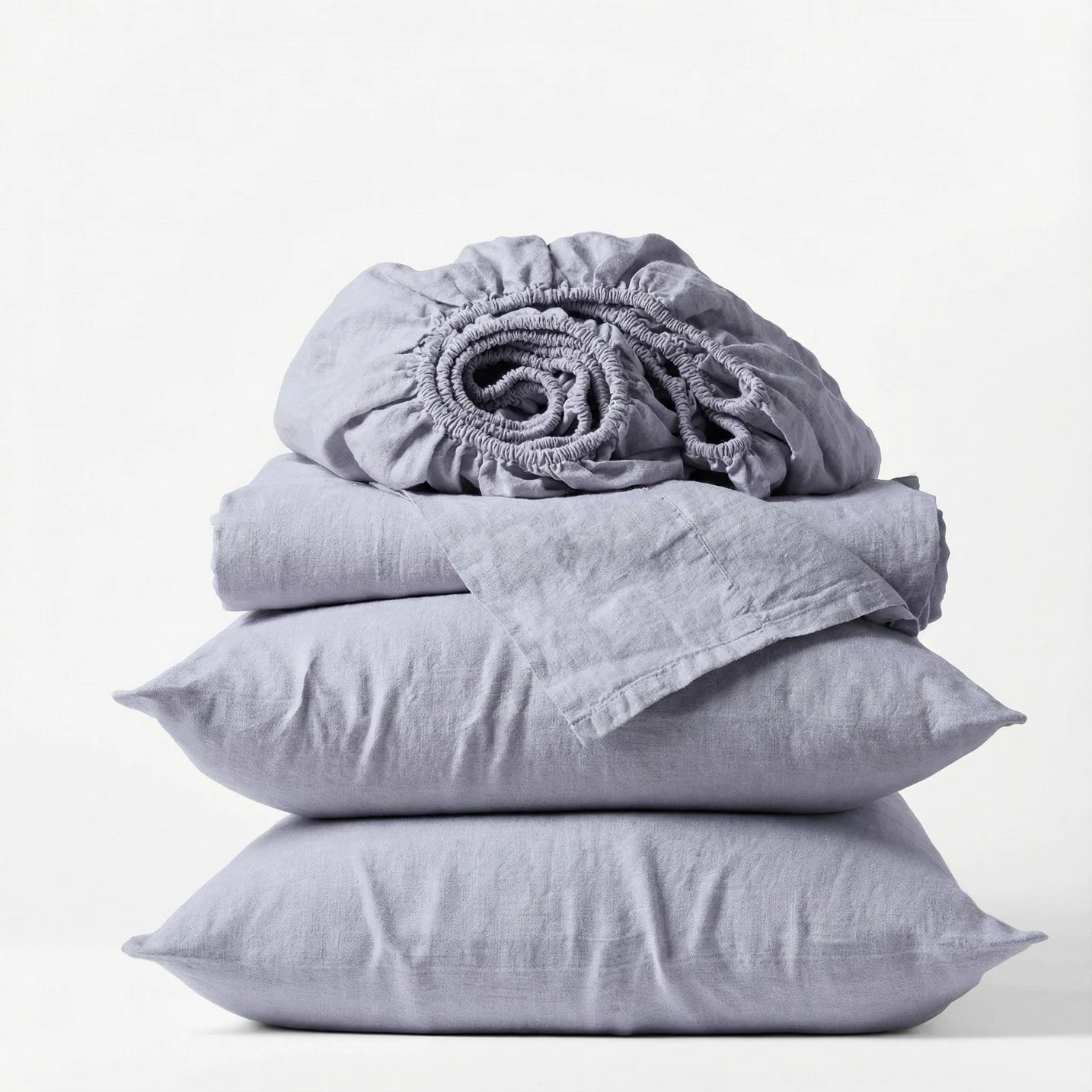 Stonewashed Linen Sheet Set - Light Grey