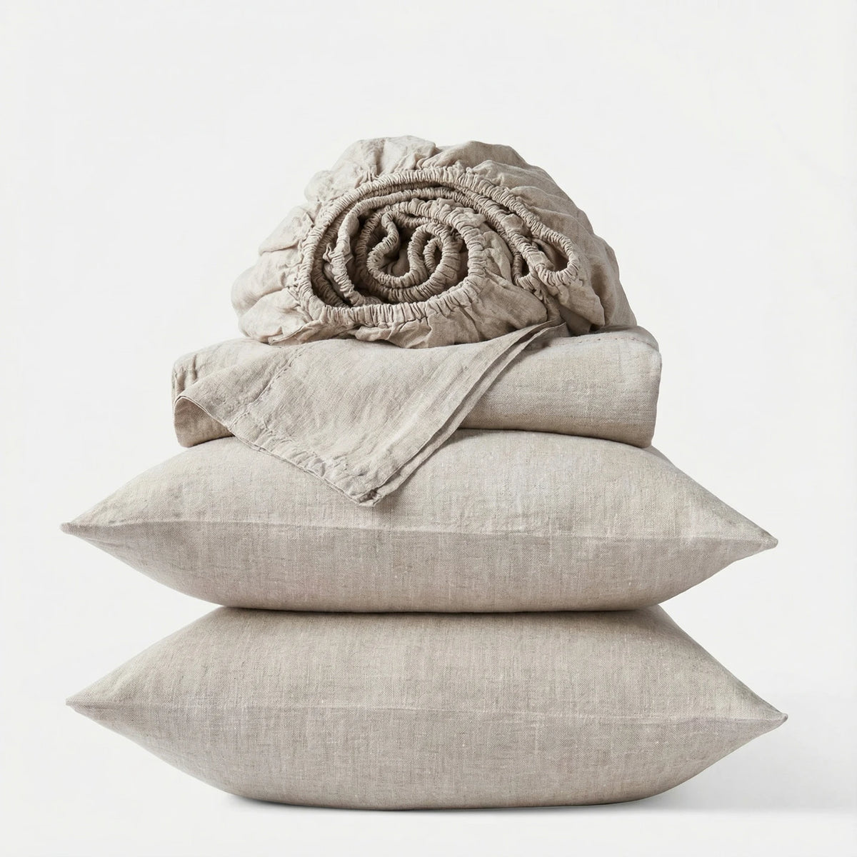 Stonewashed Linen Sheet Set - Sand
