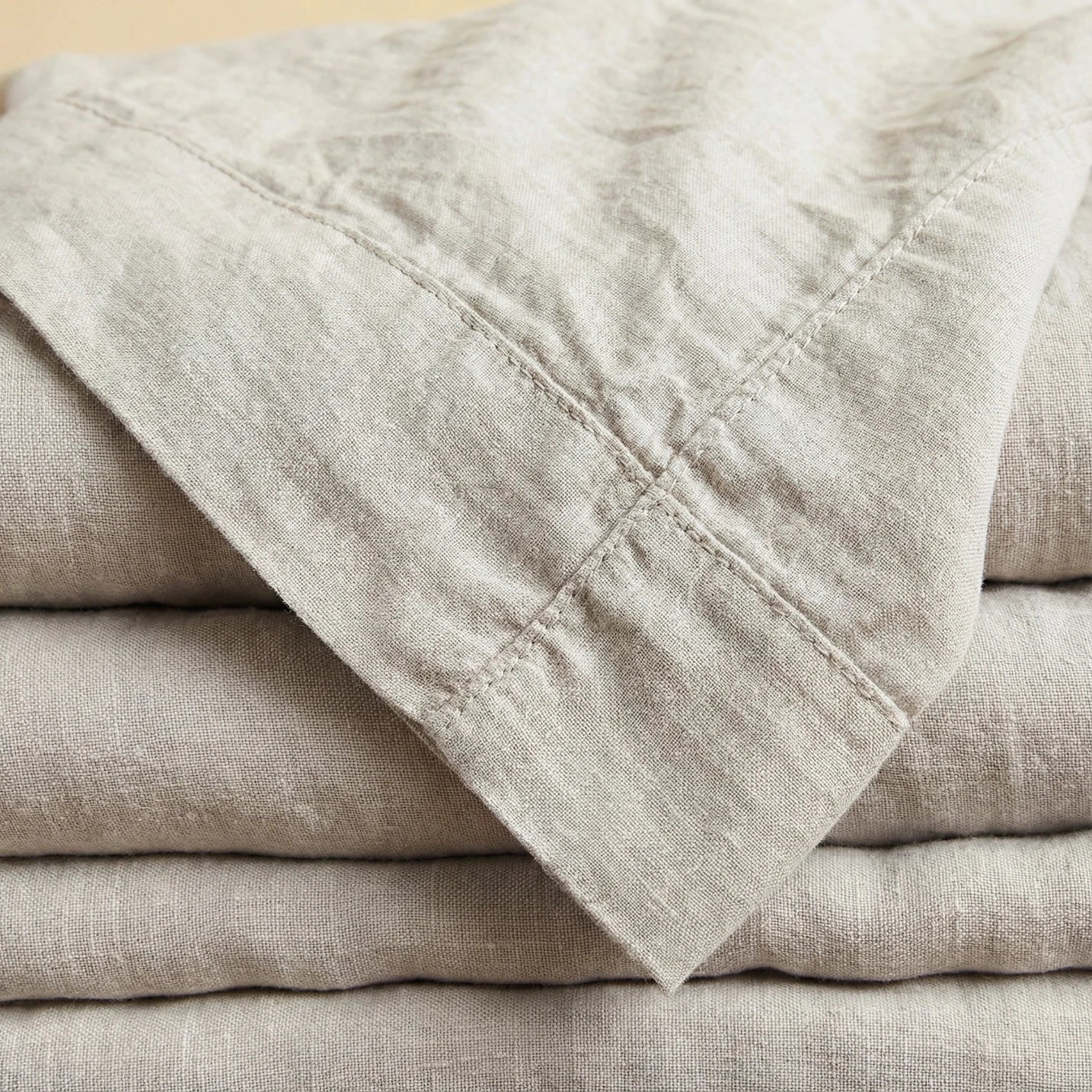 Stonewashed Linen Bed Set - Sand