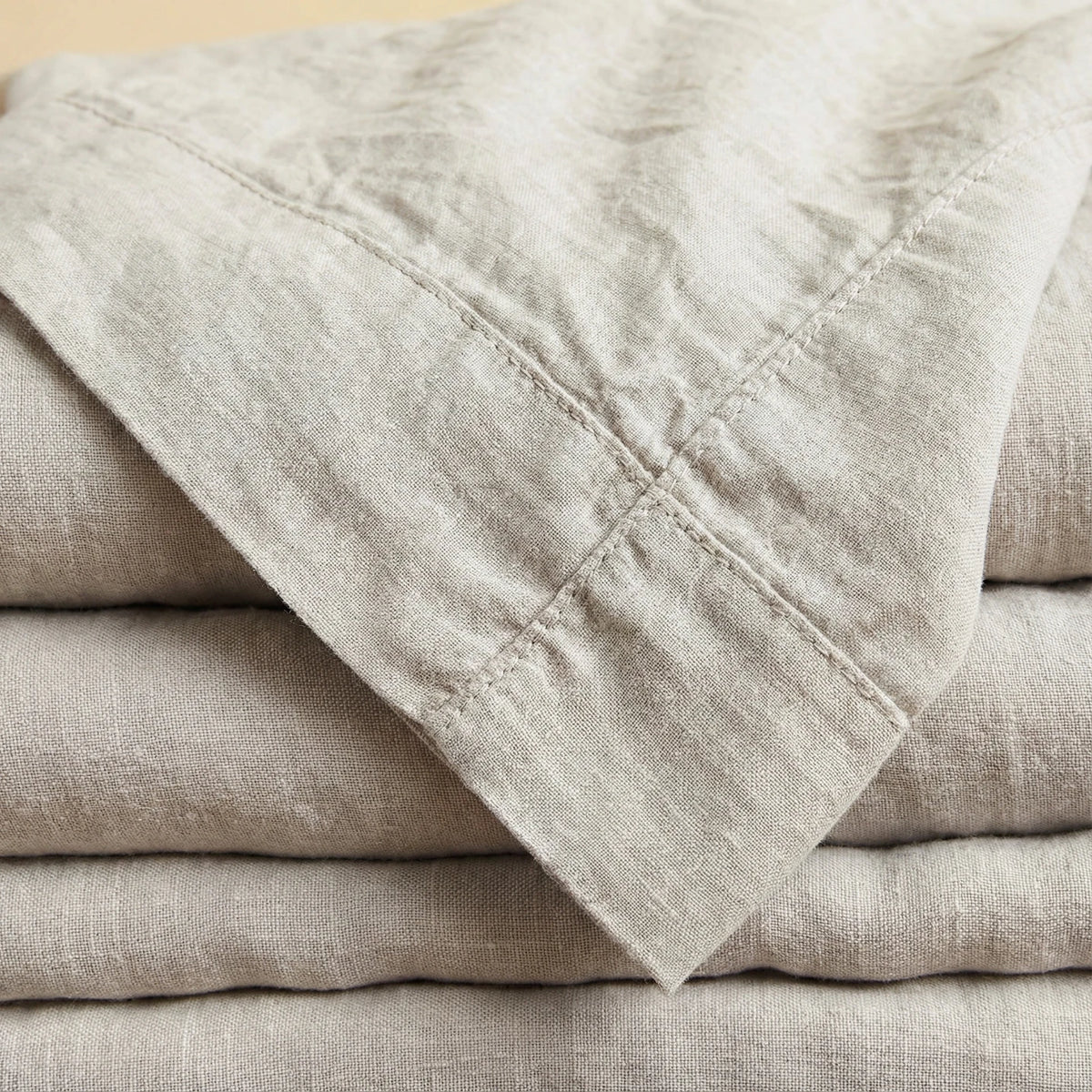 Stonewashed Linen Bed Set - Sand