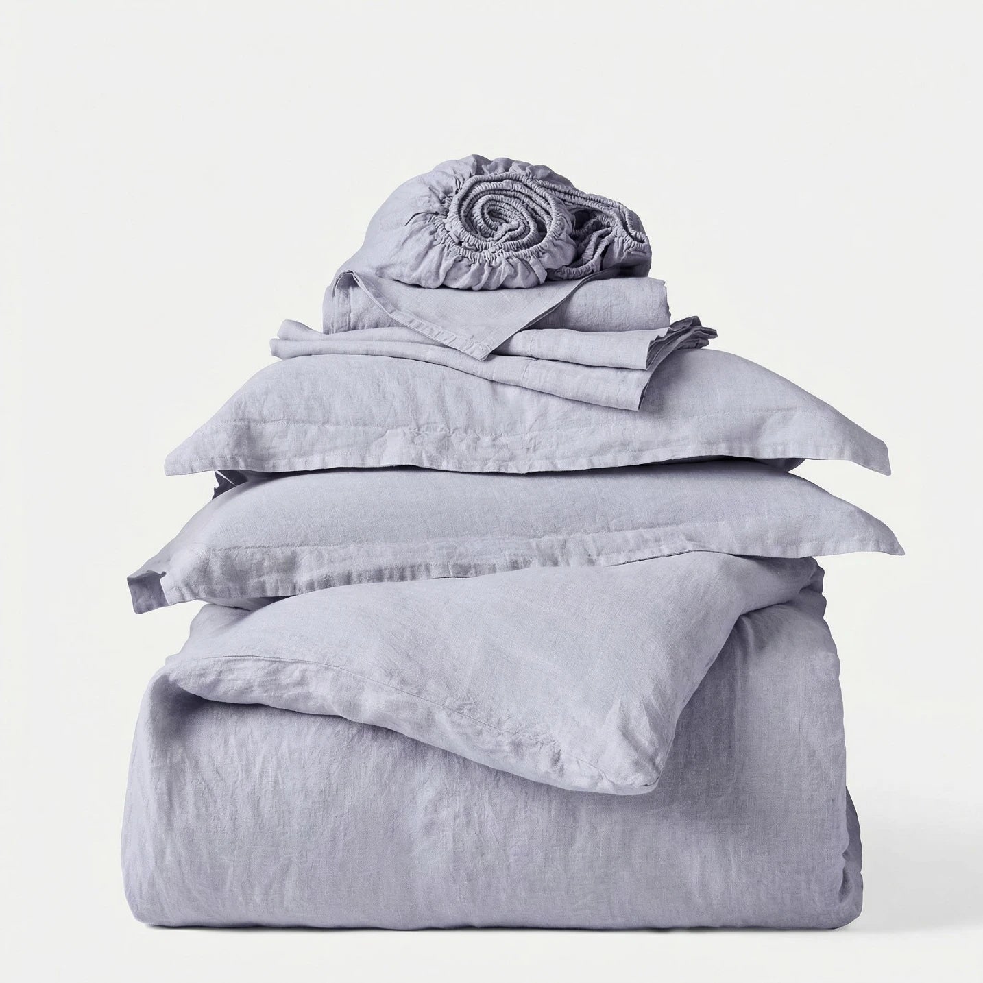 Stonewashed Linen Duvet Cover  set- Light Grey