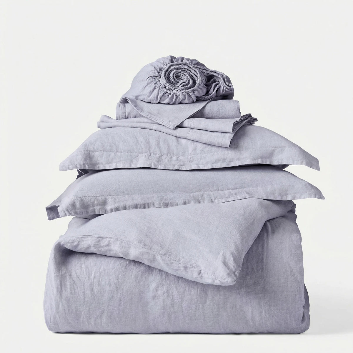 Stonewashed Linen Duvet Cover  set- Light Grey