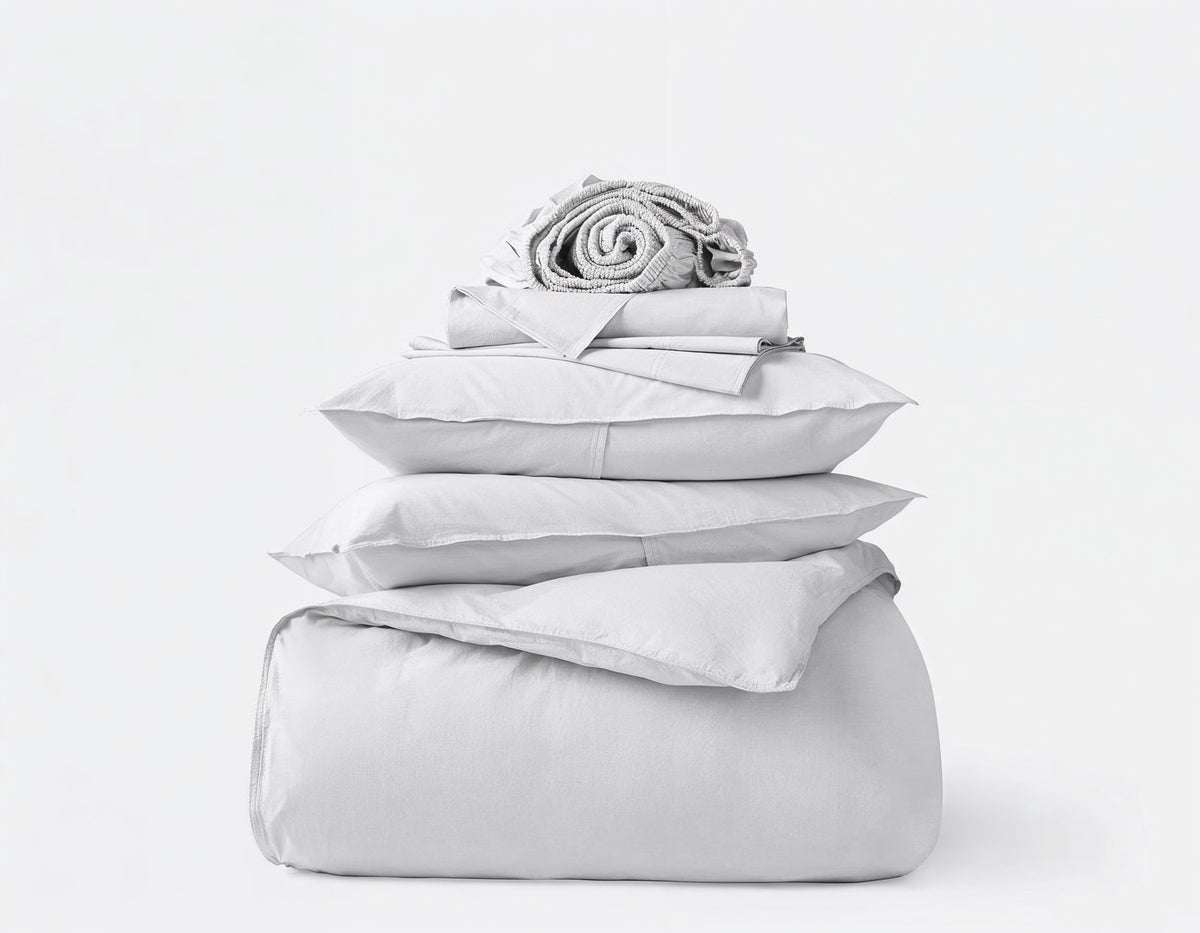 alpine white organic cotton sateen bedding sets
