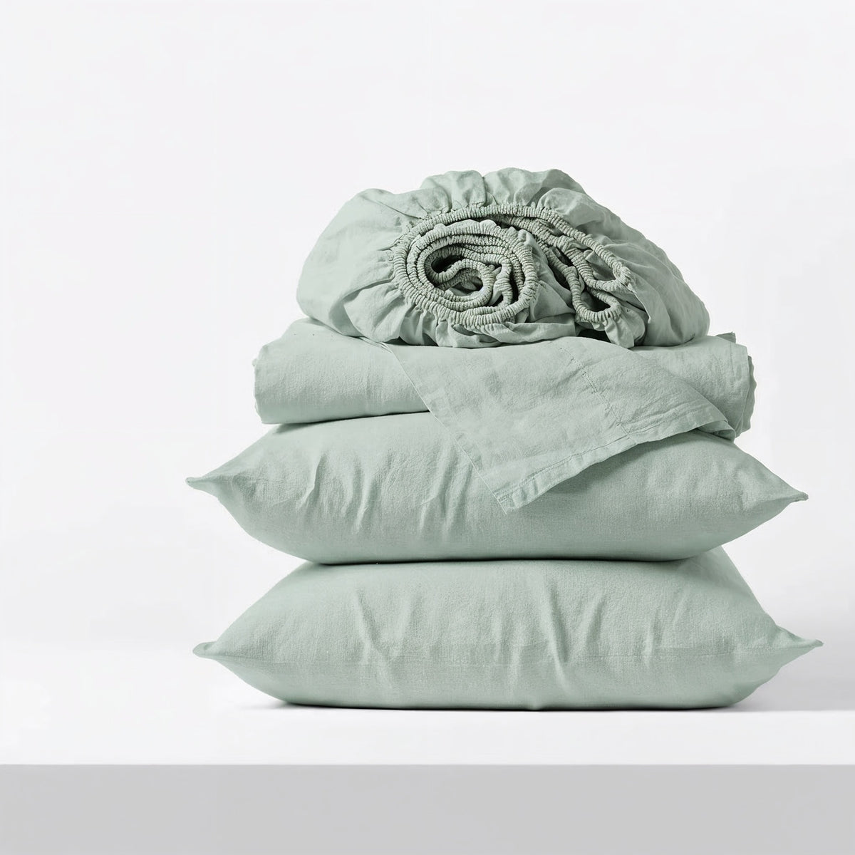 frosty green organic cotton sheet set