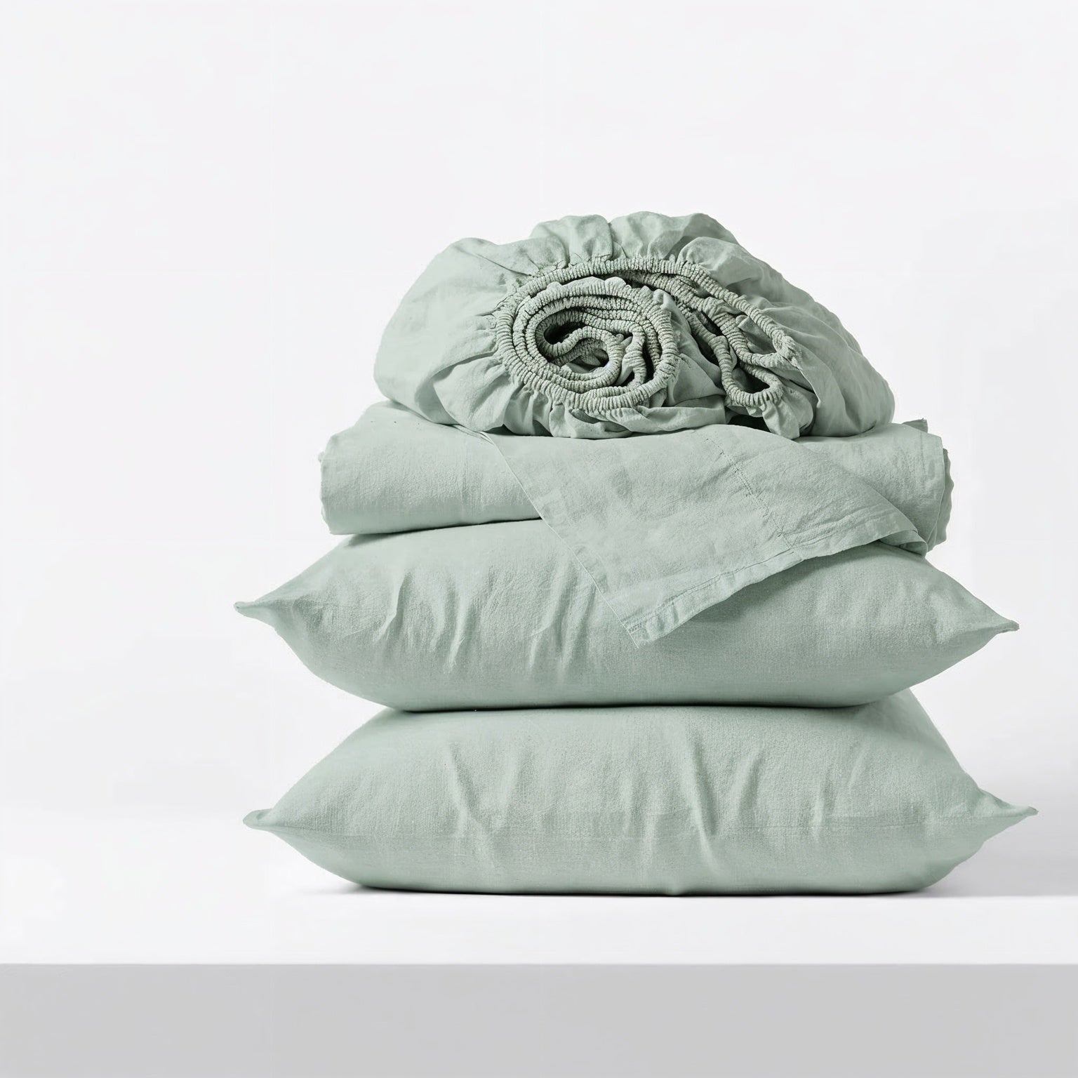 frosty green organic cotton sheet set