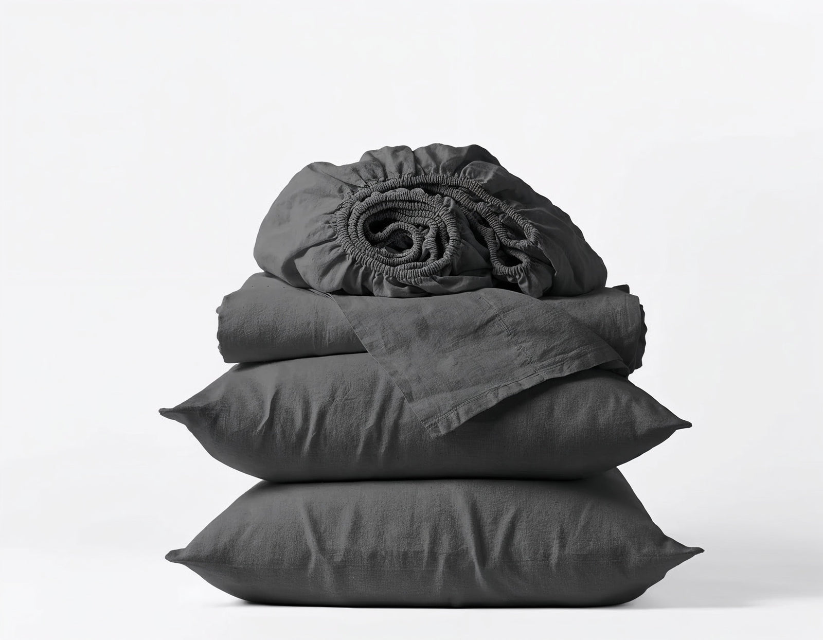 gray organic cotton sateen sheet set