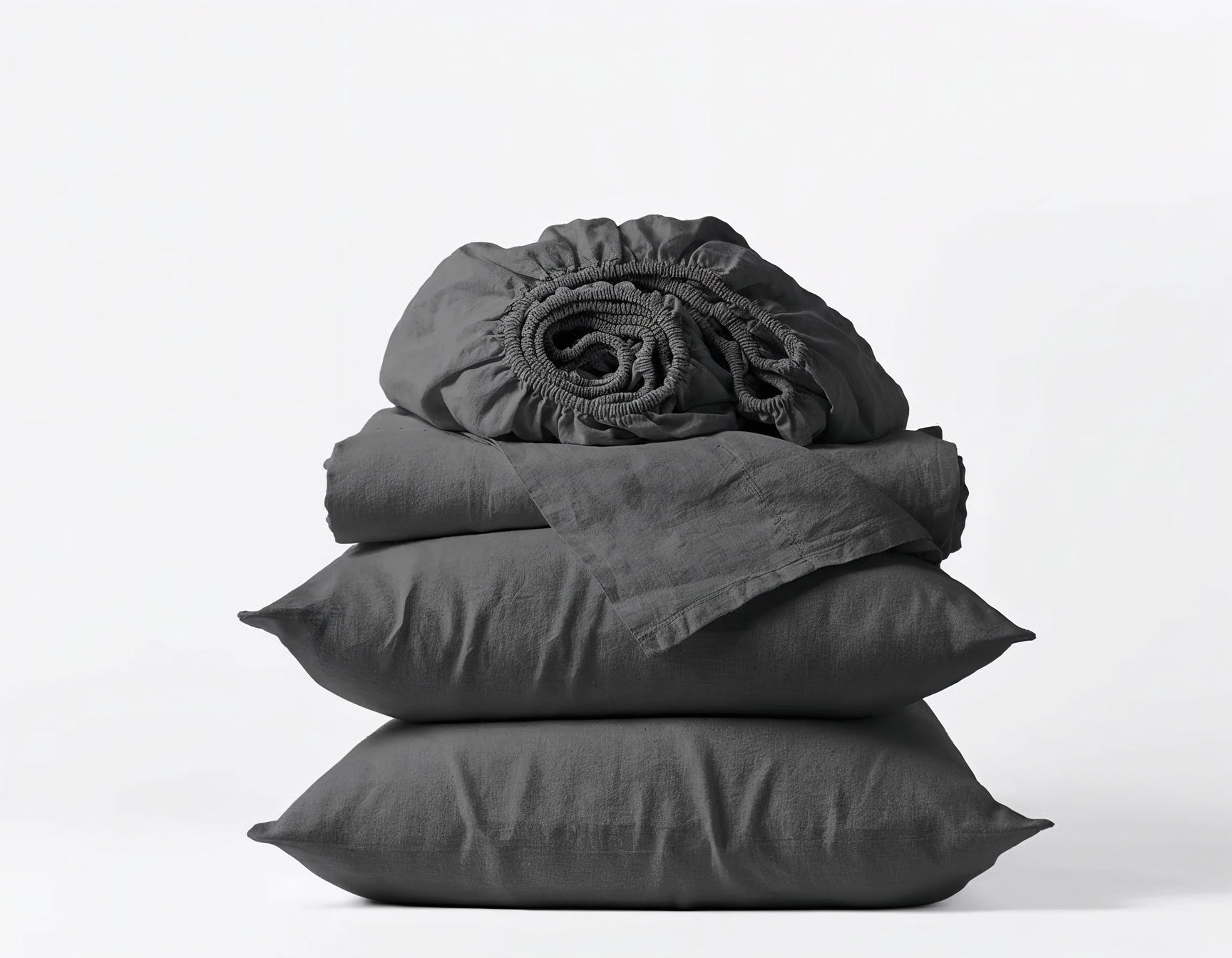 gray organic cotton sateen sheet set