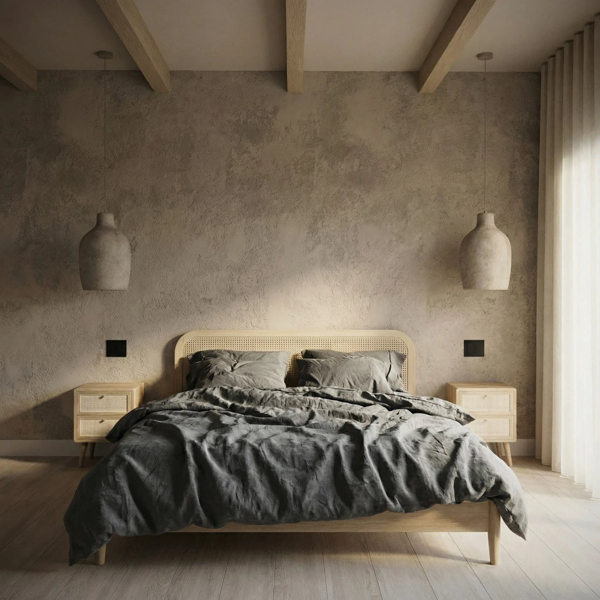 Organic Percale Duvet Cover - Rustic Grey